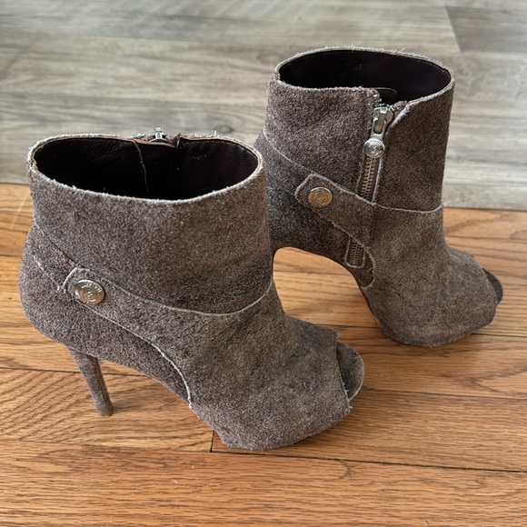 Velvet Angels suede open toe bootie heels - Picture 2 of 6